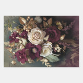 Élégant Portrait Lady, papier floral et Demask (Devant 2)