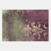 Élégant Portrait Lady, papier floral et Demask (Devant 3)