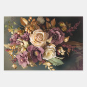 Élégant Portrait Lady, papier floral et Demask (Devant 2)