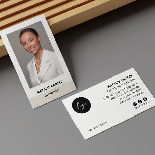 Elegant Portret Foto Logo Social Icon IVORY Visitekaartje