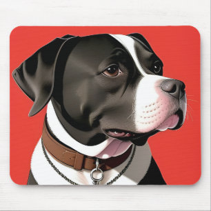 Elegant portret van een zwart-witte hond muismat