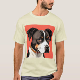 Elegant portret van een zwart-witte hond t-shirt