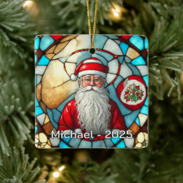 Elegant portret van Kerstman Keramisch Ornament