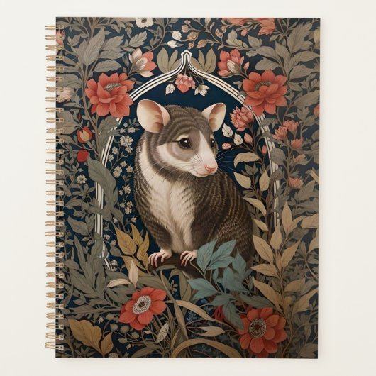 Elegant Possum William Morris geïnspireerd Bloemen Planner (Voorkant)