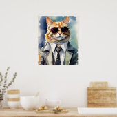 Élégant Poster de chat Attire Business, Cat Star (Cuisine)