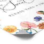 Élégant poster floral pour la fête de mariage l'am (Coin)