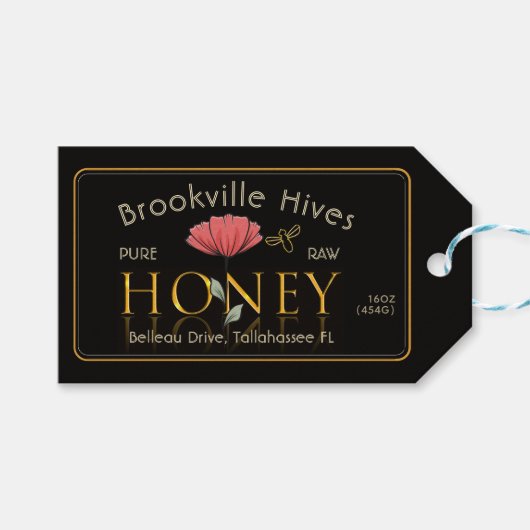 Élégant pot de miel ou panier cadeau Étiquette de  (Devant (Horizontal))