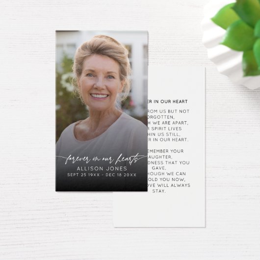 Elégant Pour Toujours Dans Nos Coeurs Script Photo (Bureau)