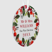 Élégant premier Noël vert Mariage Photo (devant)