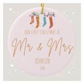 Élégant premier ornement de Noël pour les couples