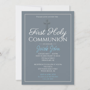 Élégant premier saint Invitations de communion pou