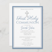 Élégant premier saint Invitations de communion pou (Devant / Derrière)