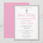 Élégant premier saint Invitations de communion pou (Devant / Derrière)