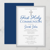 Élégant premier saint Invitations de communion pou (Devant / Derrière)