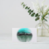 Elegant Premium Pearl Blue Waterverf Abstract Visitekaartje (Staand voorkant)