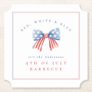 Elegant Preppy USA Bow - 4 juli BBQ Kartonnen Onderzetters