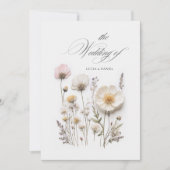 Elégant Pressé Fleurs Chic Faire-part de mariage (Devant)