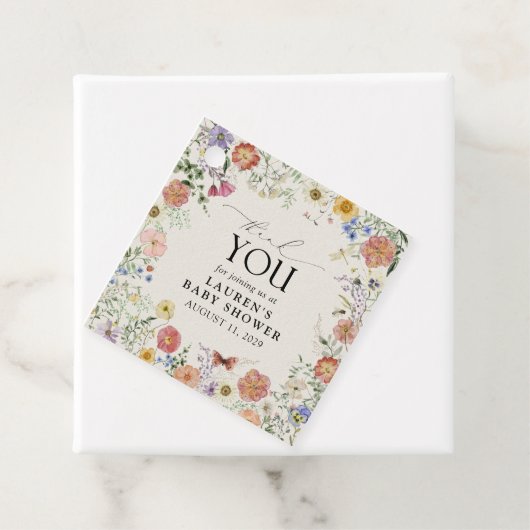 Elegant Pressed Flowers Waterverf Dank u Bedankjes Labels (In situ)