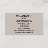 Élégant prêtre Carte de visite de collier (Dos)