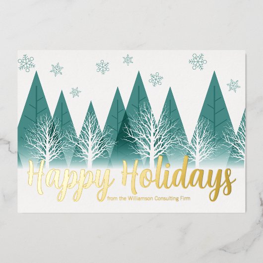 Elegant Prettige feestdagen Custom Green Forest Go (Voorkant)