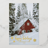 Elegant Prettige feestdagen Snowflakes Foto (Voorkant)