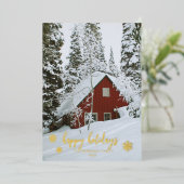 Elegant Prettige feestdagen Snowflakes Foto (Staand Voorkant)