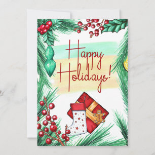 Elegant Prettige feestdagen Wenskaart met kerstmis Aankondiging