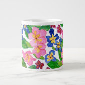 Élégant Primroses rose et bleu Jumbo Mug (Devant)