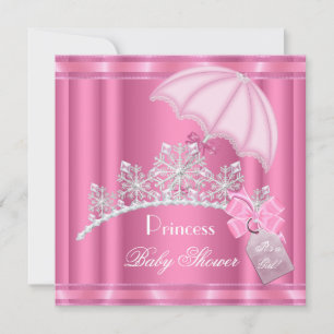 Elegant Princess Baby shower Girl Pink Tiara Kaart