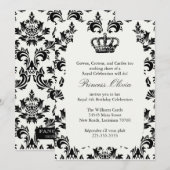 Elegant Princess Birthday Party Kaart (Voorkant / Achterkant)