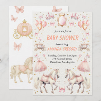 Elegant Princess - Uitnodiging voor Baby shower