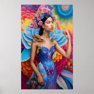 Elegant prinses met vleugels poster