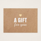 Elegant Printed Kraft Gold Heart Gift Certificate (Devant)