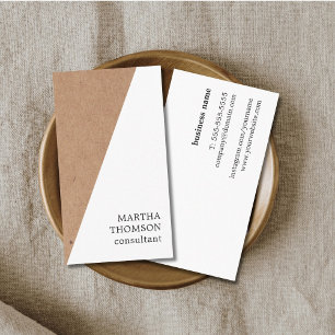 Elegant Printed Kraft White Geometric Consultant Visitekaartje