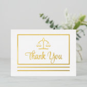 Elegant procureur Dank u Folie Briefkaart (Staand Voorkant)