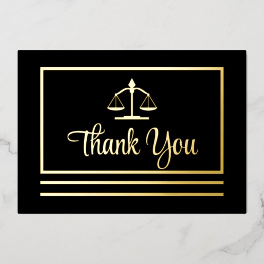 Elegant procureur Dank u Folie Briefkaart (Voorkant)