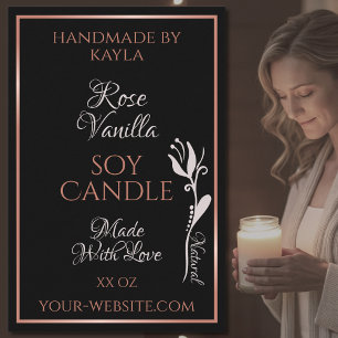 Elegant Product Labels zwart met Roos Gold Lijst Voedselcontainer Etiket