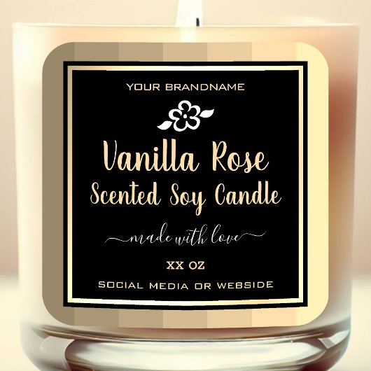 Elegant Product Verpakking Goud en Zwart Etiketten