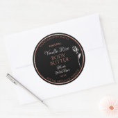 Élégant produit Étiquette noir avec cadre or Rose (Enveloppe)