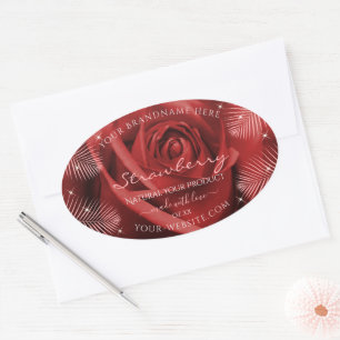 Élégant produit Étiquette Rose rouge avec Feuilles