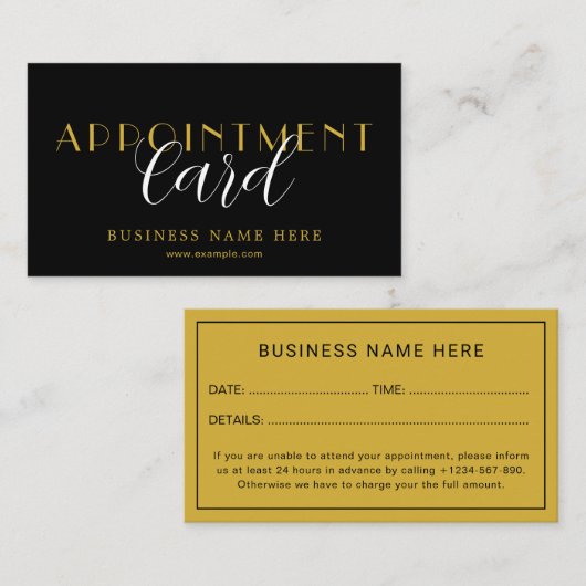 Elegant Professional Appointment Card Design Afsprakenkaartje (Voorkant / Achterkant)