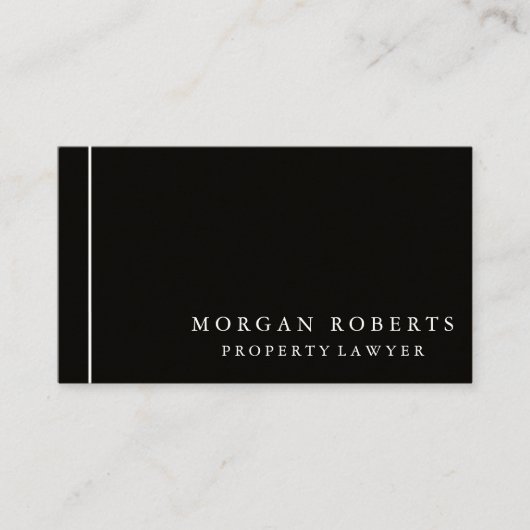 Elegant Professional Black Modern Visitekaartje (Voorkant)