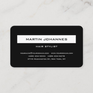 Elegant Professional Black White Plain Visitekaartje