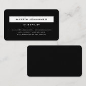 Elegant Professional Black White Plain Visitekaartje (Voorkant / Achterkant)