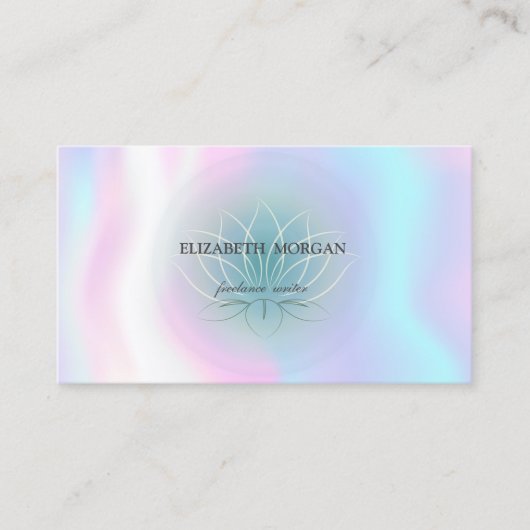 Elegant Professional Blue Lotus, holografisch Visitekaartje (Voorkant)