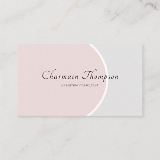 Elegant Professional Blush roze grijze QR-code Visitekaartje (Achterkant)