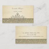 Elegant Professional Chic Luxury, Glittery, Lace Visitekaartje (Voorkant / Achterkant)