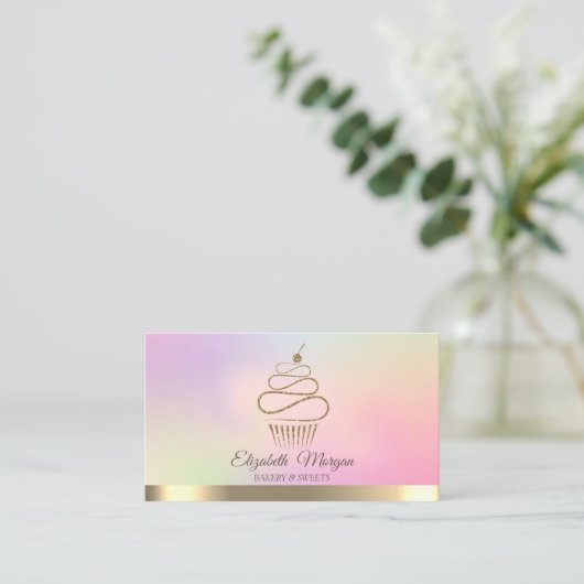 Elegant Professional Cupcake Sweets Visitekaartje (Staand voorkant)