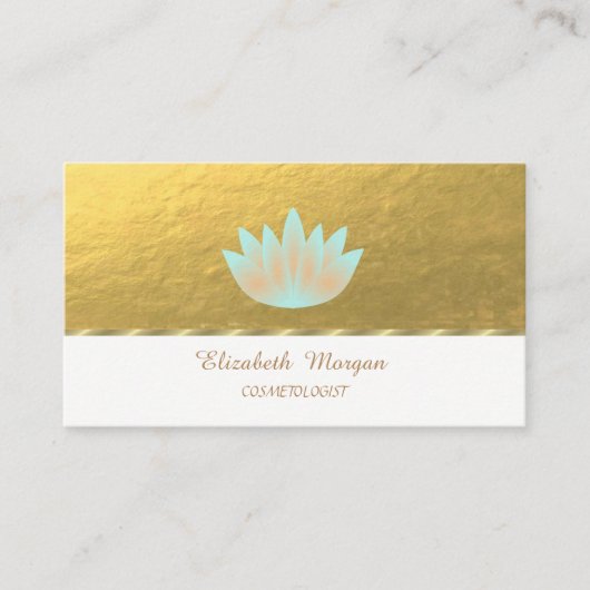 Elegant Professional, Faux Gold, Lotus Visitekaartje (Voorkant)