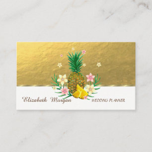 Elegant Professional, Faux Gold, Pineapple Flowers Visitekaartje